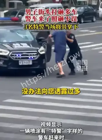 男子疯狂打砸多车